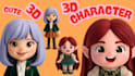 create cute chibi 3d character modeling