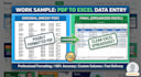 do expert PDF to excel, copy paste, and data cleaning work