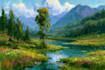 paint landscape in oil painting