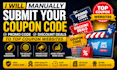 manually submit your coupon code promo code discount deals to top coupon website
