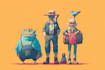 draw cartoon character monster
