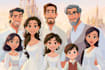 draw personalized disney style cartoon portrait