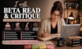beta read, novel critique, romance and fantasy beta reader