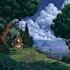 draw pixel art background and landscape