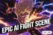 create cinematic ai anime fight scene trailer