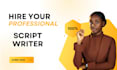 write movie script, screenwriting, feature film script, screenplay, TV script