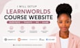 setup learnworlds course website, buddyboss, thinkific ims course website kajabi