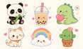kawaii character illustration cute sticker pack custom design kawaii stickers