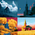 draw a flat vector landscape illustration