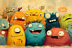 draw a cute and funny cartoon illustration