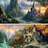 illustrate environments, landscapes, board game, concept art