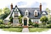 draw house illustration watercolor style