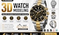 design custom 3d watch model, watch rendering and cad design