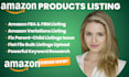 do amazon product listing, amazon variation listing create or fix amazon listing