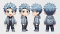 design cute chibi character turnaround sheet