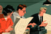 make front page wit sharp newspaper cartoon illustrations
