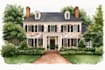 custom digital watercolor house