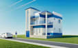 create a sketchup 3d model for a house, building, and mosque