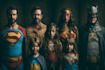 make a family superhero portraits for you