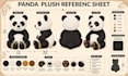 create a custom plush reference sheet for plush toy, stuffed animal or mascot