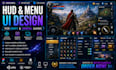 create hud and menu UI design for unity and unreal games