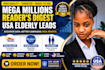 provide mega millions leads, readers digest and USA elderly leads