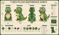 design a professional plush toy reference sheet for manufacturing