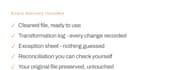 do spreadsheet cleanup and data reconciliation
