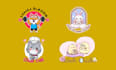 design kawaii chibi animal chibi characters mascot logo