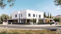 modernize mediterranean villa, render front elevation, concrete house,cgi render