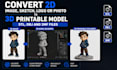 convert 2d image, sketch, logo or photo to 3d printable stl, obj, and 3mf model