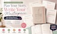 novel writing planner template printable author  book workbook hardcover