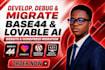 develop, debug, and migrate base44 and lovable ai website, wordpress migration
