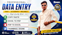 do data entry, copy paste , copy editing