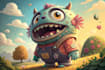 draw cartoon character, monster