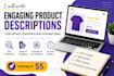 write engaging product descriptions and SEO content