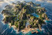 design a realistic 3d island environment in unity