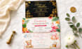 design printable custom canva wedding invitation and birthday card invite