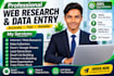 web research, data collection, data entry and internet research