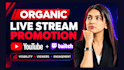 promote youtube live stream or twitch live stream promotion to boost viewers