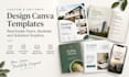 design canva templates, real estate flyers, booklets and substack graphics