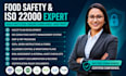 develop haccp plan, gmp, iso 22000 and food safety certifications documentations