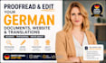proofread and edit your german documents, website and translations