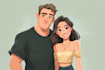 create a romantic disney inspired couple portrait