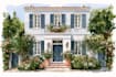 digital watercolor house illustration