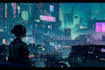 do cyberpunk scifi futuristic city