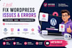 fix wordpress issues, bugs, CSS, elementor, woocommerce and PHP errors
