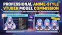 design live2d vtuber background, vtuber model character and vtuber commission