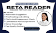 do beta reading with manuscript review and book feedback