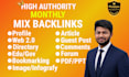 manually build monthly off page seo and mix backlinks